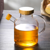 High Borosilicate Glass Cooking Oil Pot with Lids and Handle