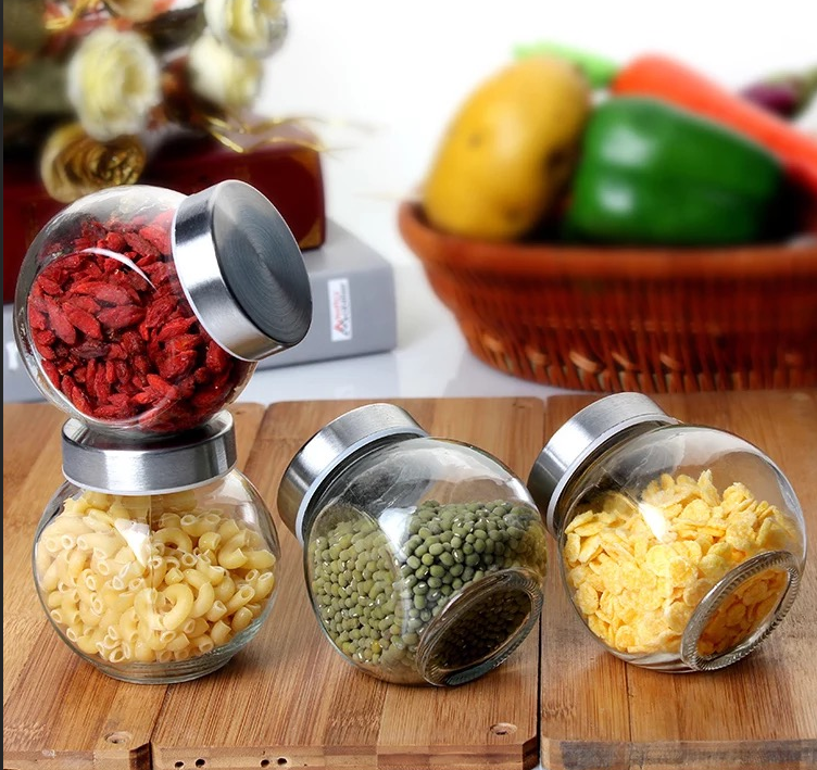 100ml 300ml Round Glass Food Storage Jars 