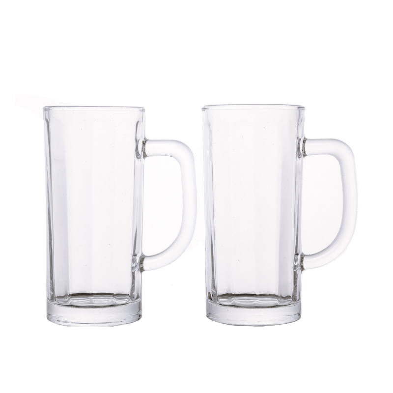 Normal Glass Water Cups Milk Bottles 320ml Glass Beverage Cup with Handle