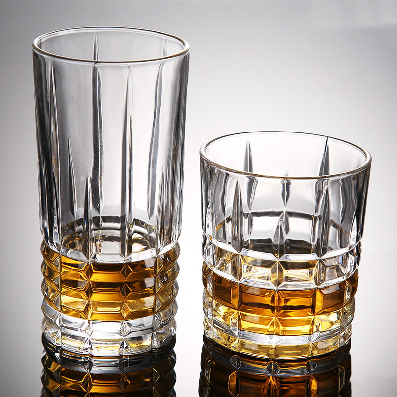 Fashioned Glass Cup 400ml Water Glass Tumblers Whiskey Beverage