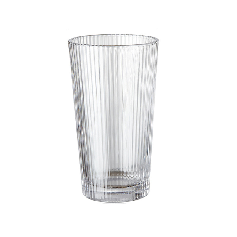 Clear Water Glass with Vertical Stripes Daily Use Coffee Mugs For Party
