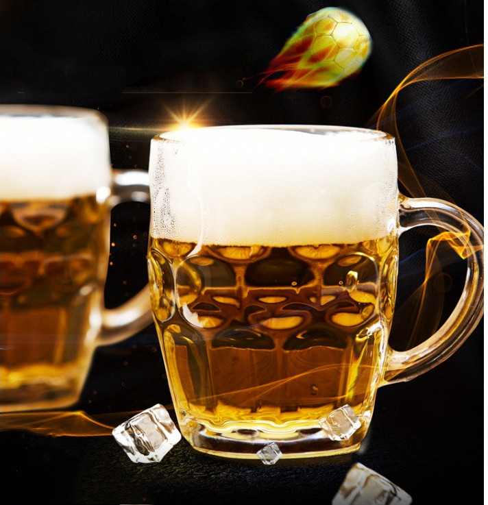 Custom Patterns High Quality 560ml Glass Beer Cup
