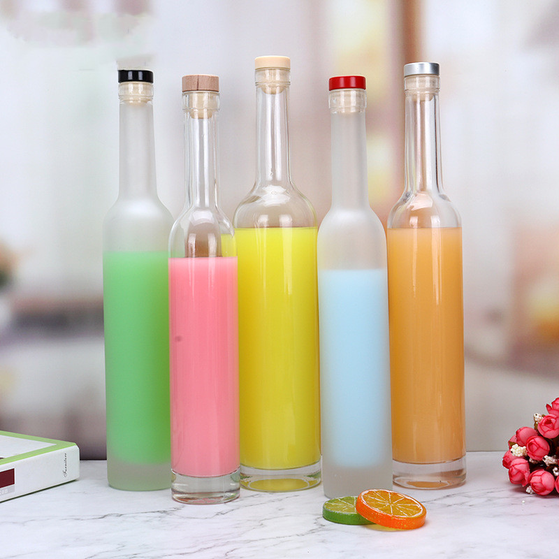 200ml Slim Glass Bottles Beverage Drinking Bottles With Rubber Lid
