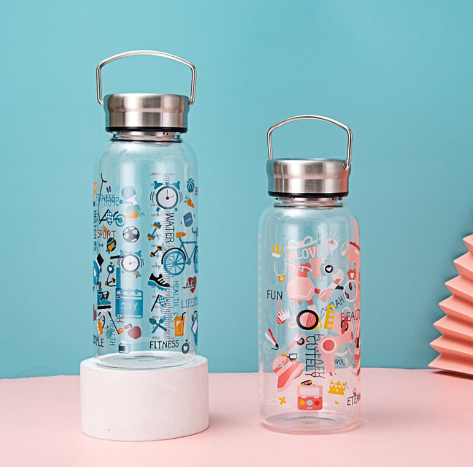 1000ml Flint Glass Water Bottles with Custom Printing