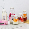 Glass Empty 350ml Milk Bottles Juice Bottles Hot Sale With Plastic Lids