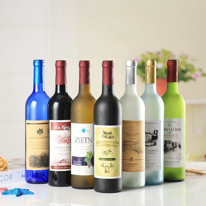 750ml Glass Bordeaux Glass Wine Bottles with Cork Lids