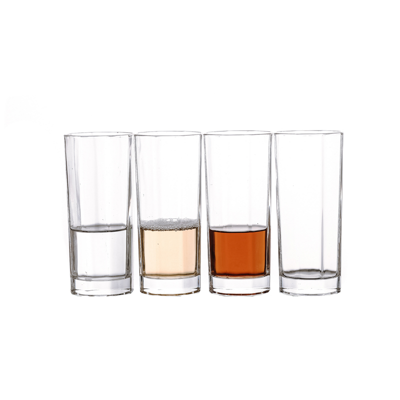 Six-sided Flint Glass Beverage Cups Milk Juice Cups For Party 