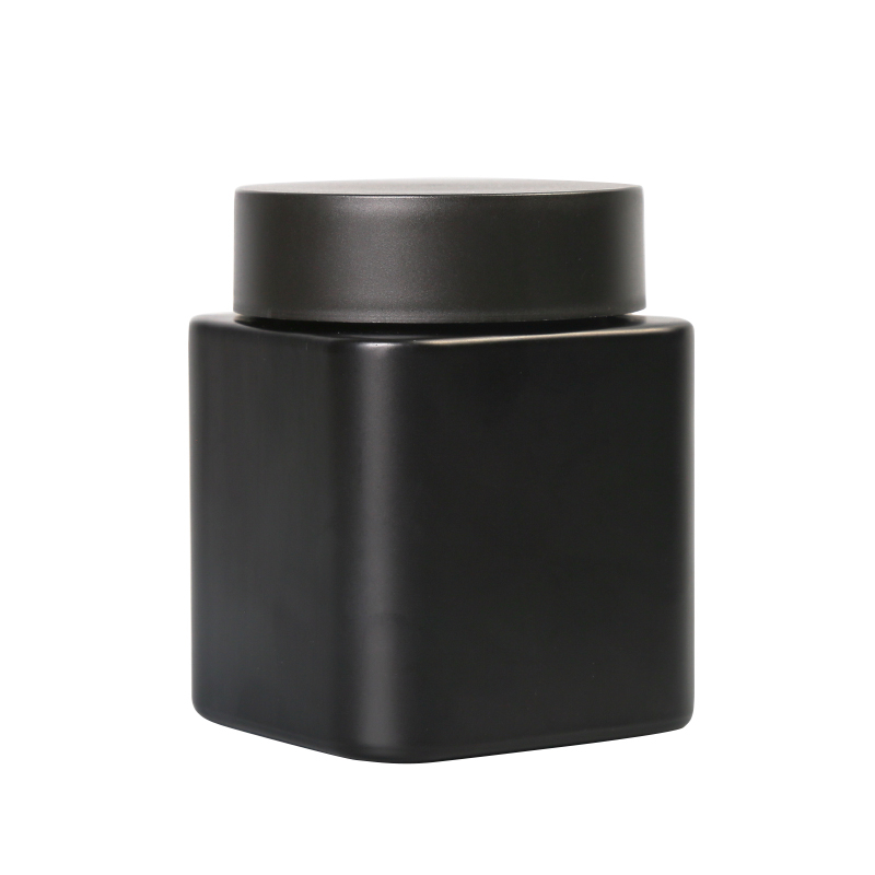 KDG black 1oz 2oz 10oz Empty square Child resistant Glass Concentrate Containers Jars