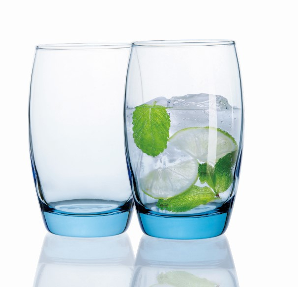 Colorful Glass Drinking Water Cups with Cutsom Logo 310ml