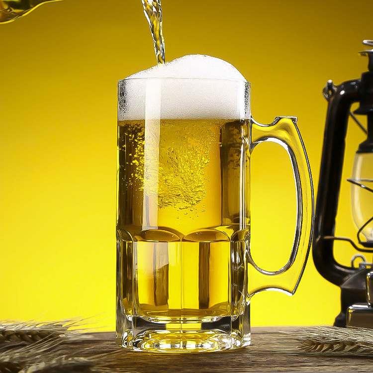 1000ml High End Glass Beer Cups with Handle