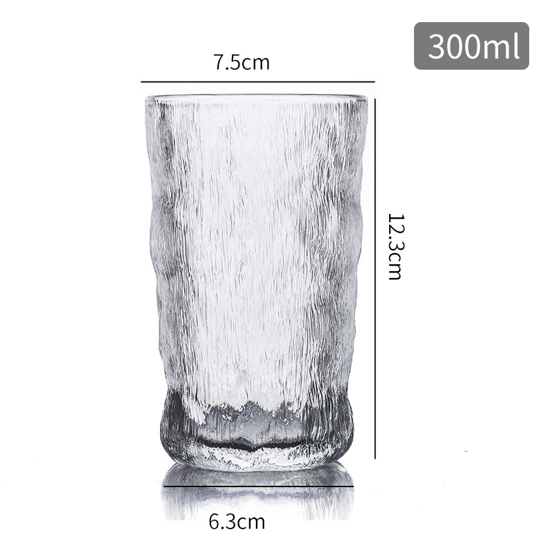 300ml Glass Beverage Water Cups Iceberg Style