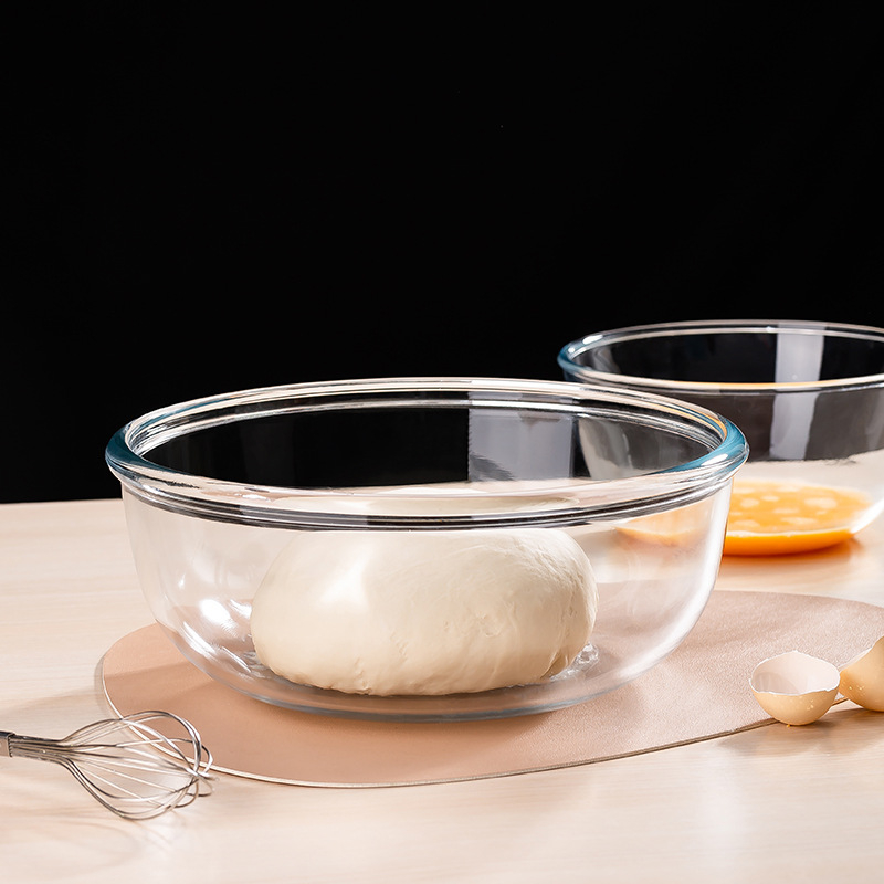 Clear Glass Round Bowl For Salad Fruit Vegetables
