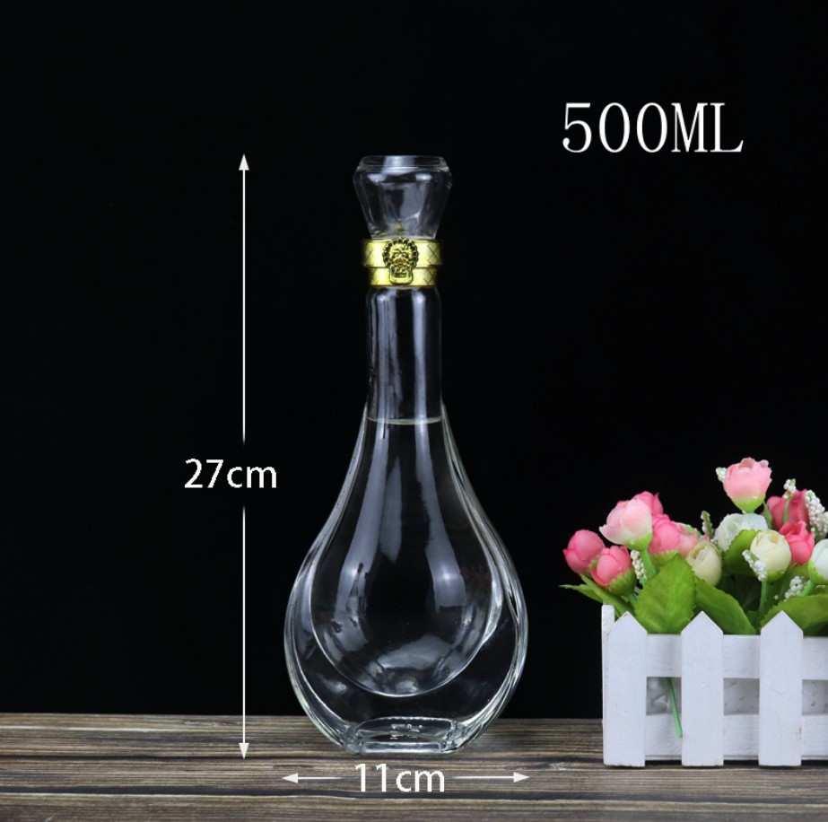 550ml Hot Sale Wine Bottles Glass Liquor Packaging Slim Shape For Whisky