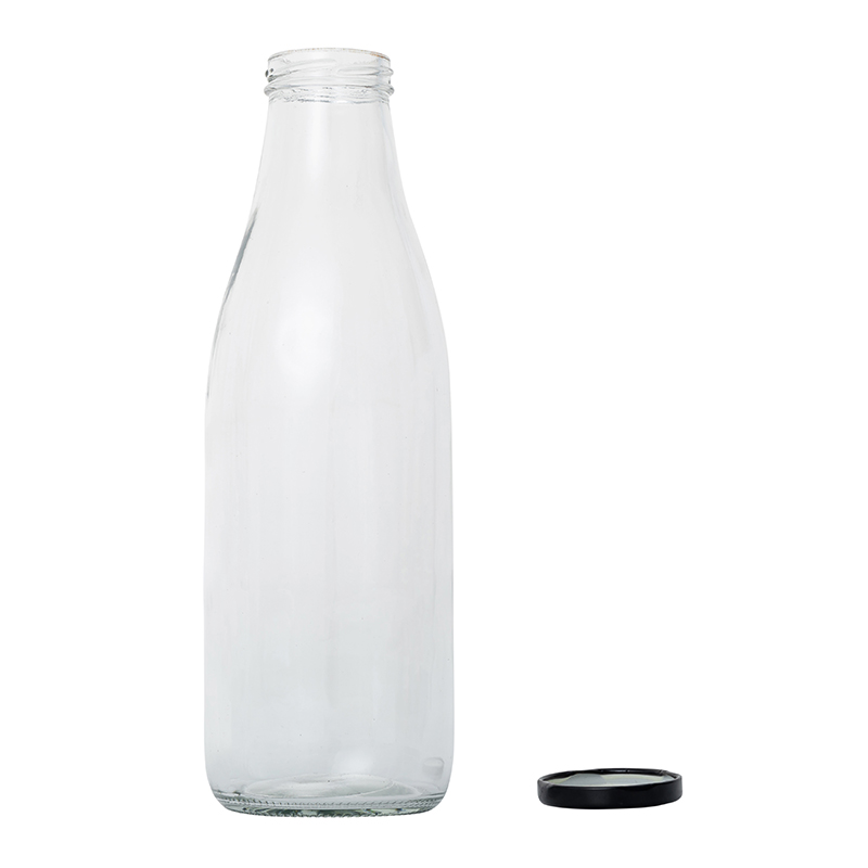 500ml Round Glass Milk Bottles Beverage Milk Packaging