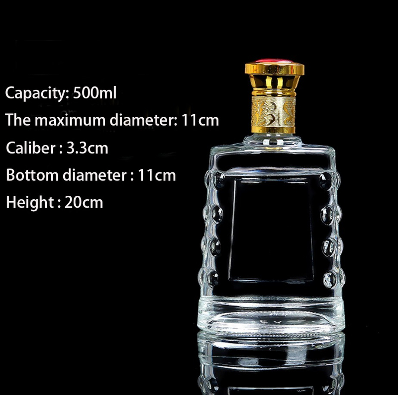 Glass Beverage Packaging 500ml Seed Wine Liquor Glass Bottles
