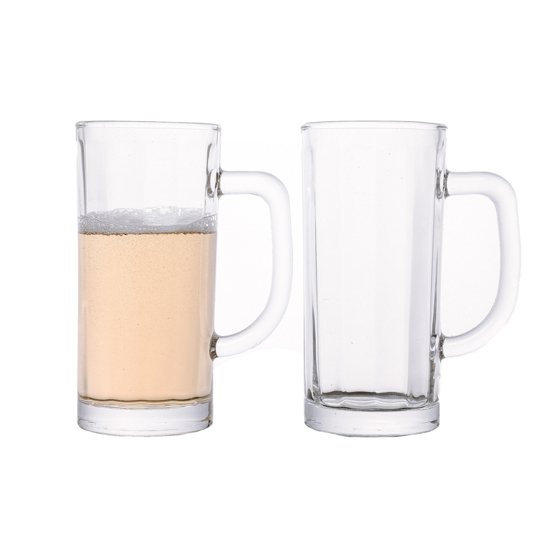 Normal Glass Water Cups Milk Bottles 320ml Glass Beverage Cup with Handle