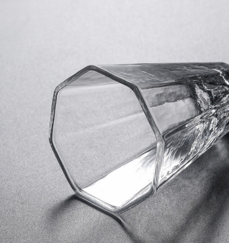 Six-sided Flint Glass Beverage Cups Milk Juice Cups For Party 