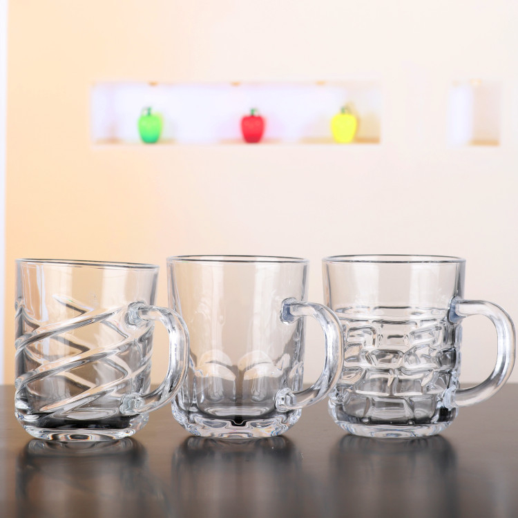 Pattern Design 8oz Glass Coffee Mugs Beverage Juice Milk Cups