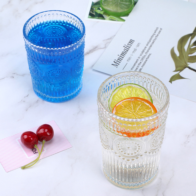 260ml 380ml Nordic Coffee Milk Glass with Patterns Hot Sale 