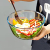 Clear Glass Round Bowl For Salad Fruit Vegetables