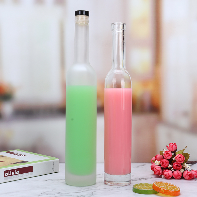 200ml Slim Glass Bottles Beverage Drinking Bottles With Rubber Lid