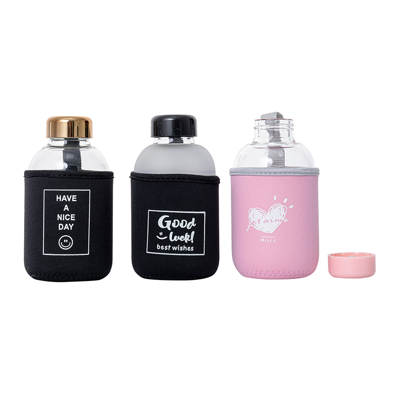 Fancy Style Round Glass Bottles 450ml Beverage Use