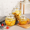 High Quatity 550ml Round Pumpkin Glass Food Storage Pickles Jars with Lids