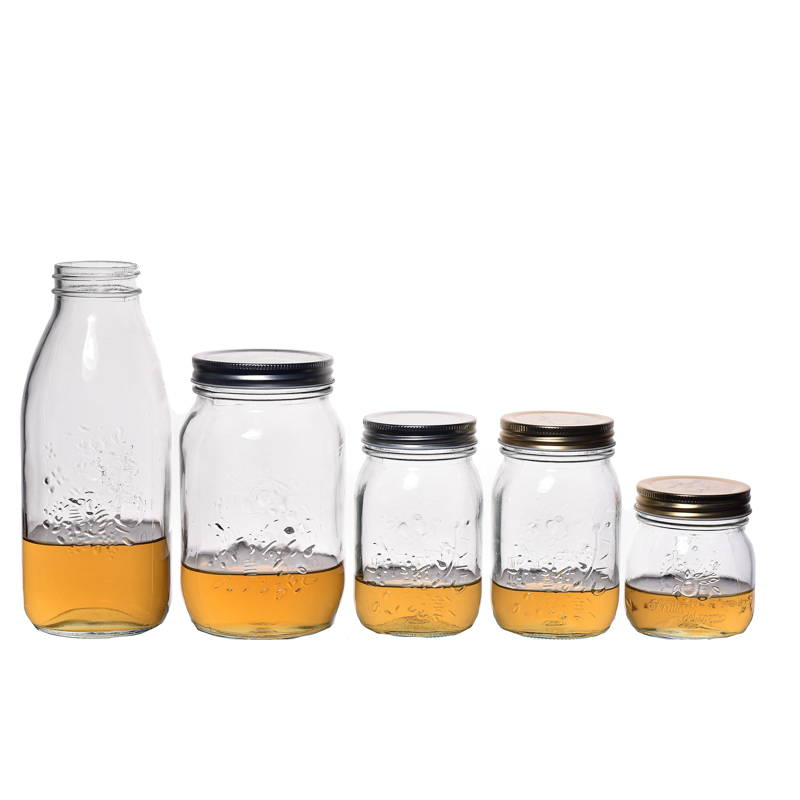 Hot Sale Glass Mason Jars with Letters Food Packaging Use
