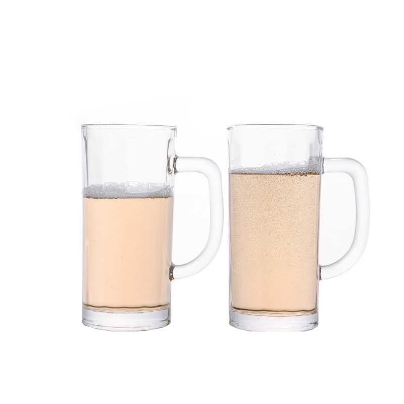 Normal Glass Water Cups Milk Bottles 320ml Glass Beverage Cup with Handle