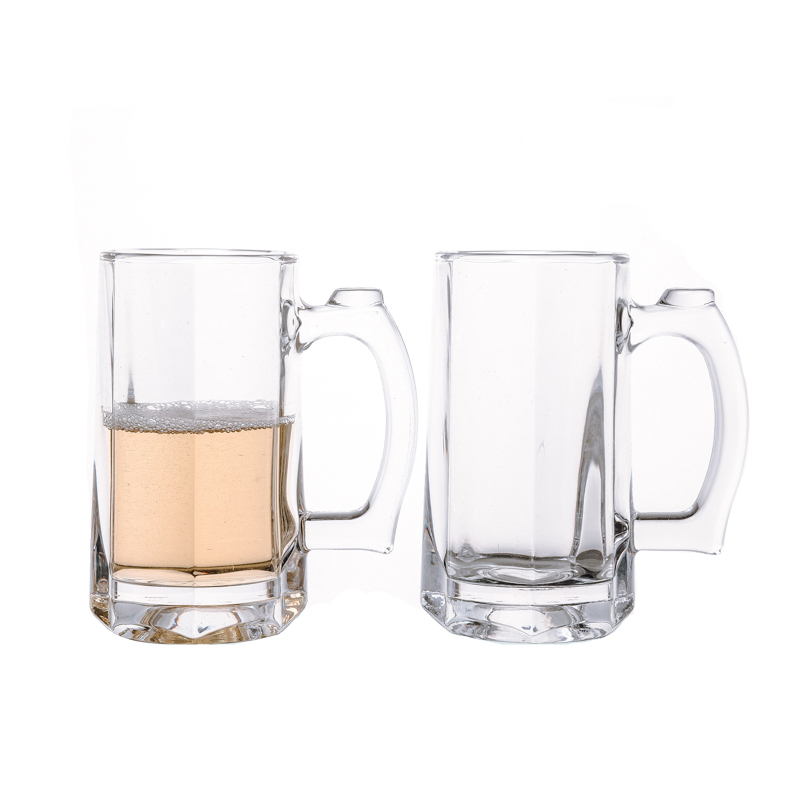 Thick Wall High Quality 380ml Crystal Luxury Wine Glass Beer Cup with Handle