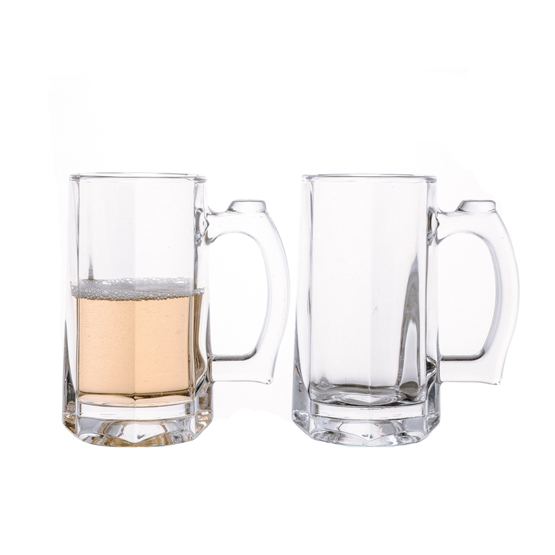 Thick Wall High Quality 380ml Crystal Luxury Wine Glass Beer Cup with Handle