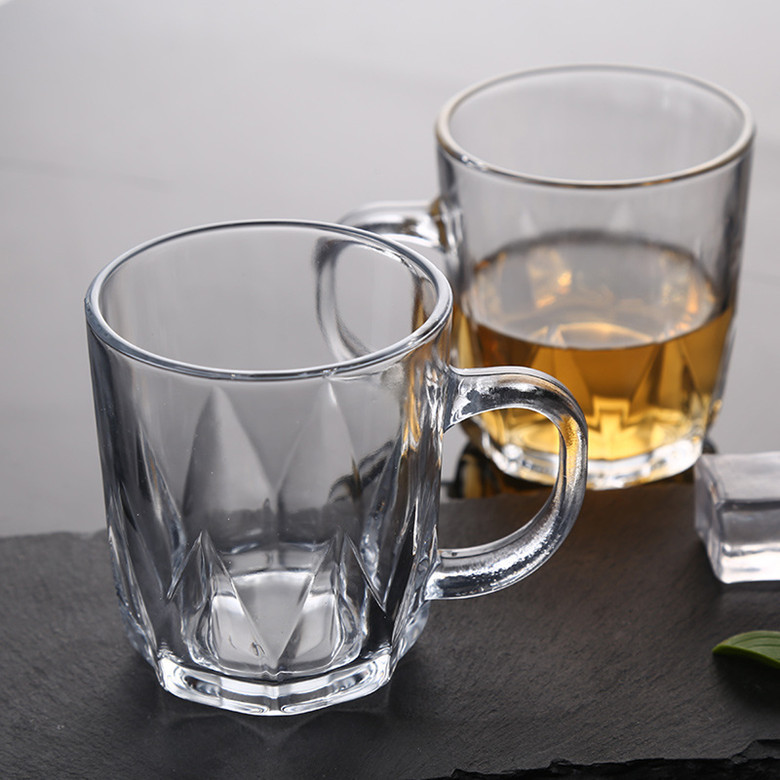 Hot Sale 8oz Clear Heat Resistant Glass Coffee Tea Mugs with Handle 