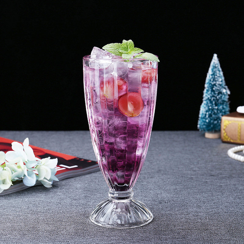 Durable High Quality 400ml Glass Milk Juice Cups For Restaurant