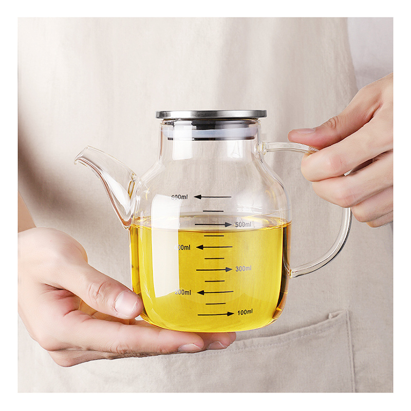 High Quality 600ml 900ml 1200ml Glass Cooking Oil Pot Edible Oil Packaging
