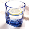 Square Water Cups 180ml 300ml Glass in Blue Purple Colors