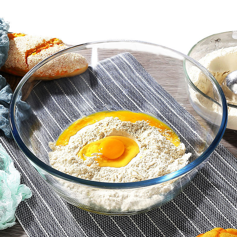 Clear Glass Round Bowl For Salad Fruit Vegetables