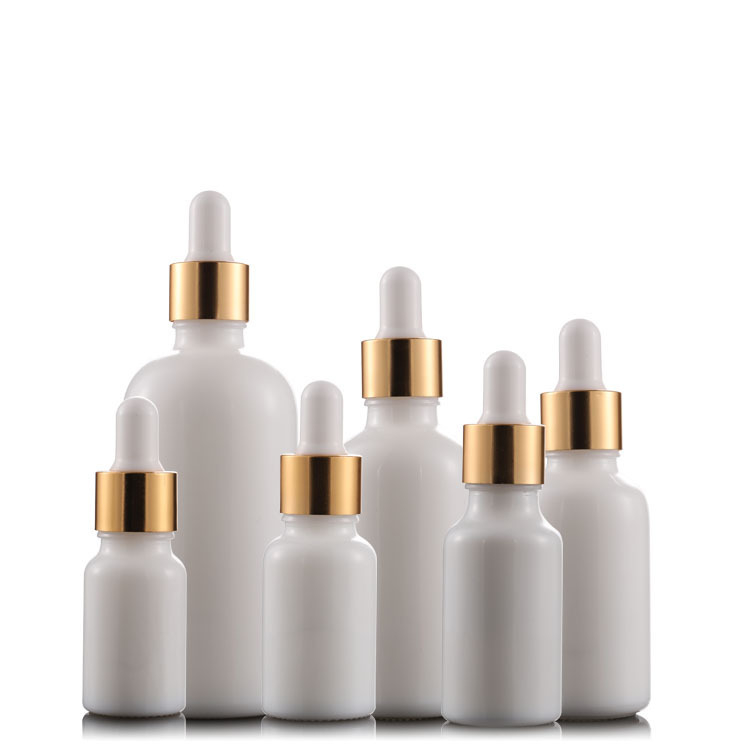 White Color Custom Printing Glass Dropper Bottles For Cosmetic 
