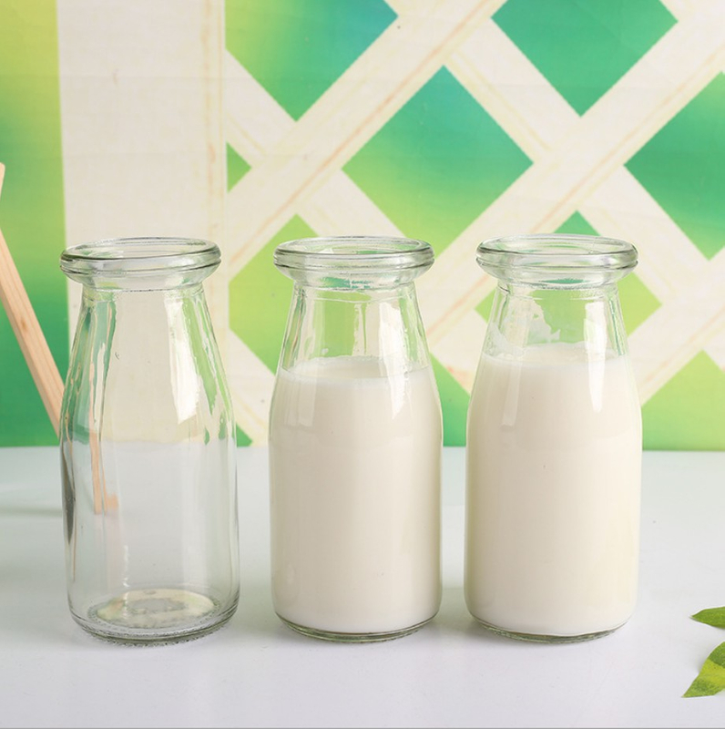 Glass Milk Bottle 100ml Pudding Jars and Bottles Hot Sale
