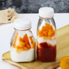 Glass Empty 350ml Milk Bottles Juice Bottles Hot Sale With Plastic Lids