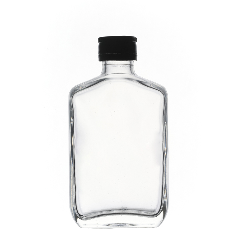 High End Spirits Bottles Glass Material Flat Small Wine Bottles 100ml
