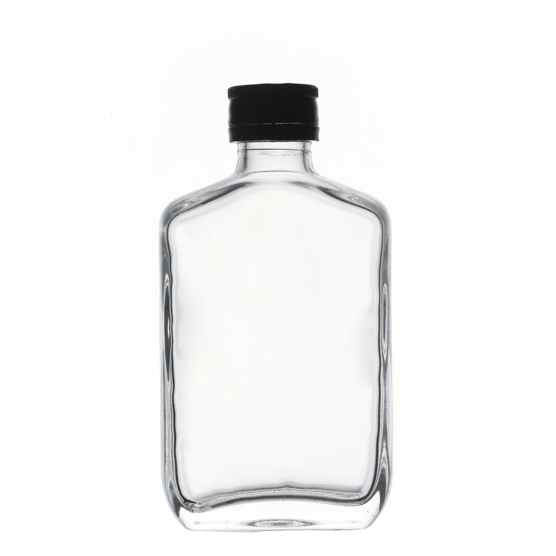 High End Spirits Bottles Glass Material Flat Small Wine Bottles 100ml