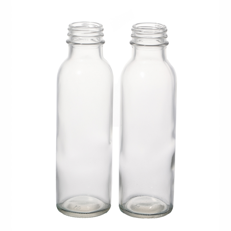 Recycled Cylinder Glass Juice Bottle 350ml Beverage Drinking Packaging