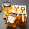 Square Empty Glass Jam Honey Jars Hot Sale Glass Container
