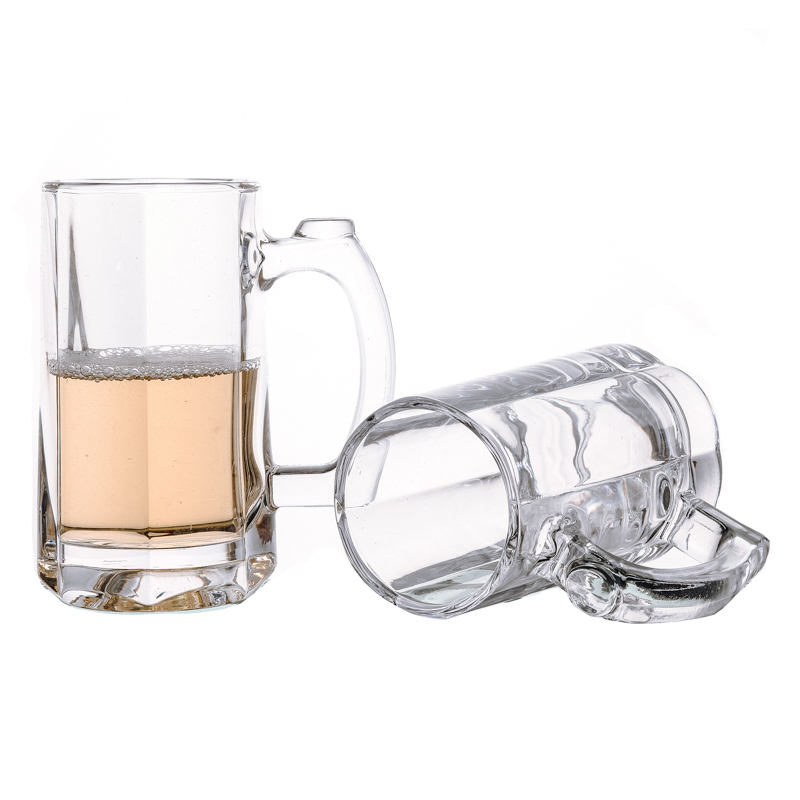 Thick Wall High Quality 380ml Crystal Luxury Wine Glass Beer Cup with Handle