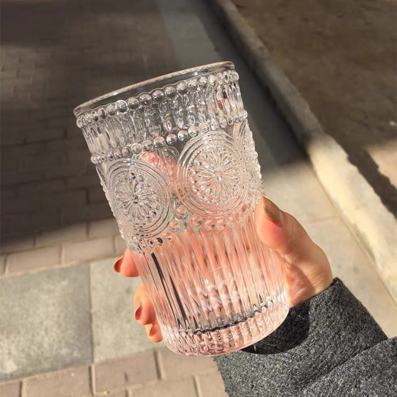 260ml 380ml Nordic Coffee Milk Glass with Patterns Hot Sale 