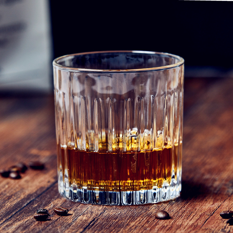 300ml Round Glass Empty Cups with Custom Pattern Design