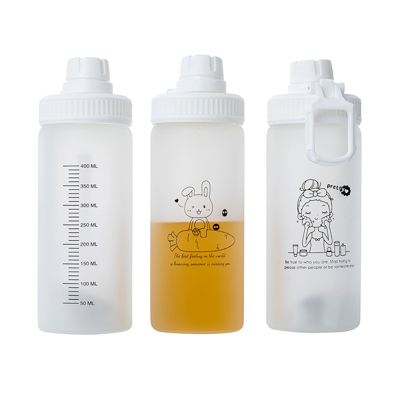 Customized 500ml Portable Glass Drinking Bottles 
