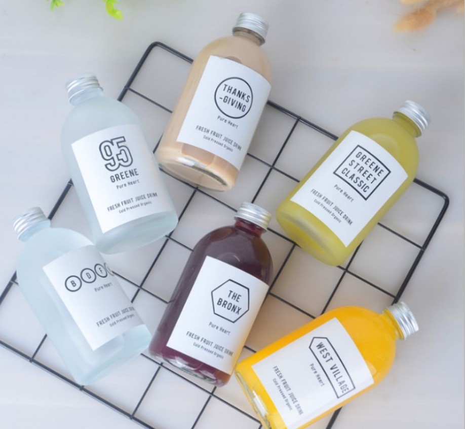 Popular 350ml Glass Water Bottles For Beverage Soft Drinking