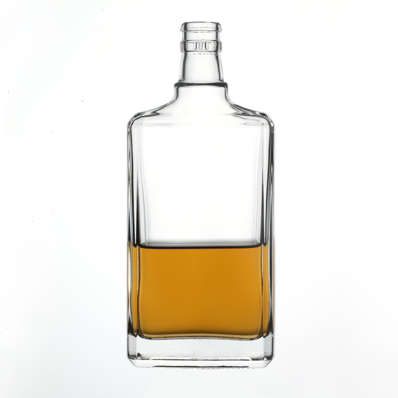 Flint Crystal Empty 500ml Glass Liquor Bottles Square Shape