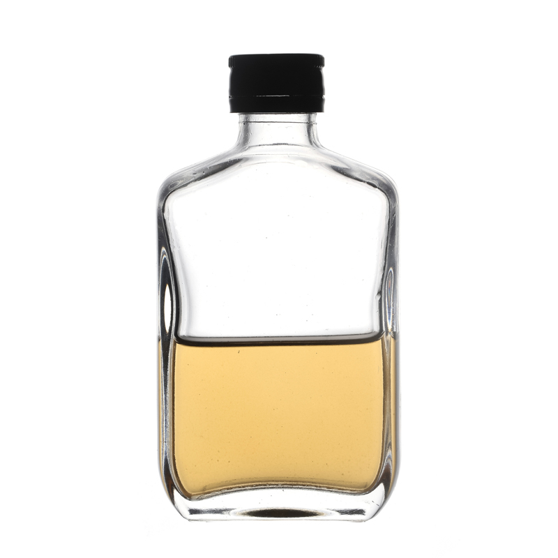 High End Spirits Bottles Glass Material Flat Small Wine Bottles 100ml
